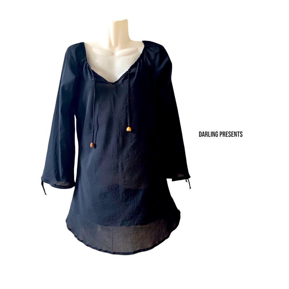 Agua Doce Brazilian Beach Coverup Women Color Black Size S